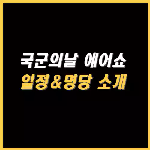 국군의날 에어쇼 일정 썸네일