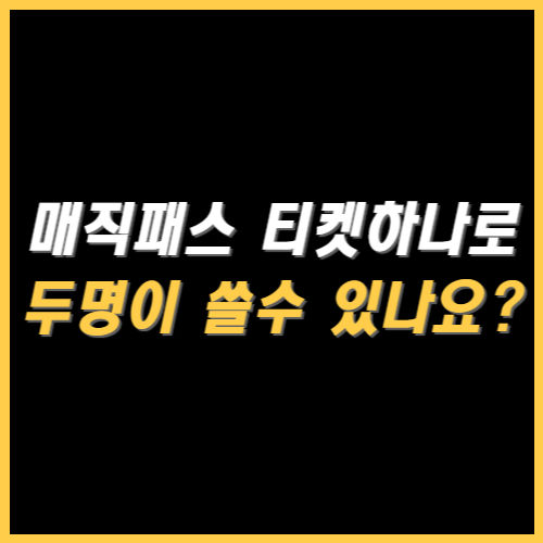 매직패스 티켓 하나로 두 명이 쓸 수 있을까? 썸네일