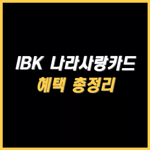 IBK나라사랑카드 혜택 정리 썸네일